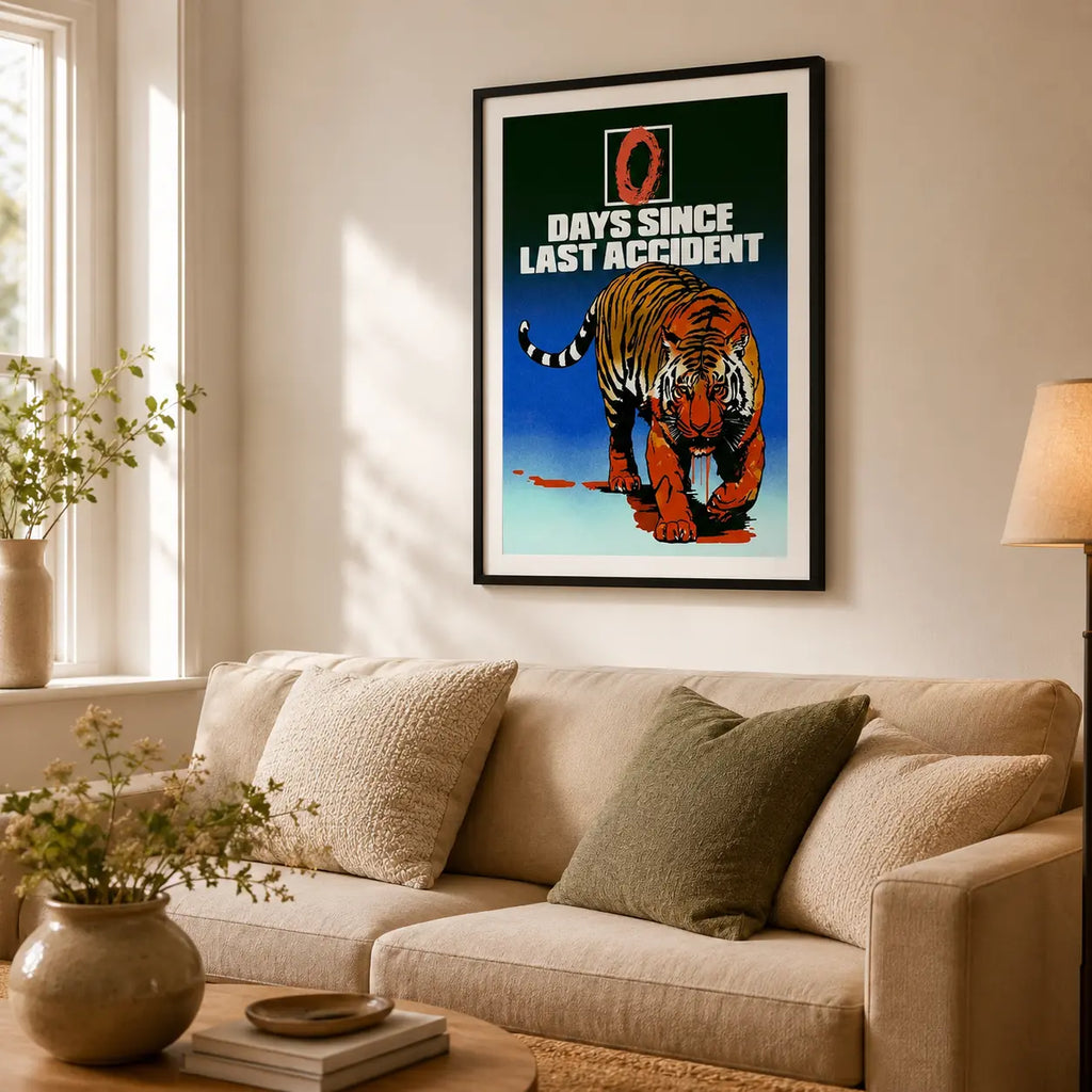 Mid Century Modern Wall Art Tiger Canvas