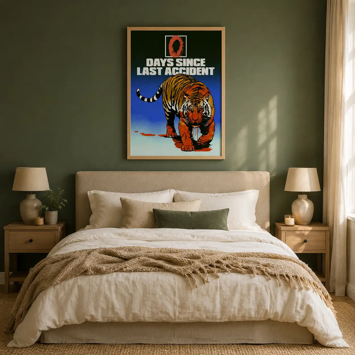 Mid Century Modern Wall Art Tiger Canvas
