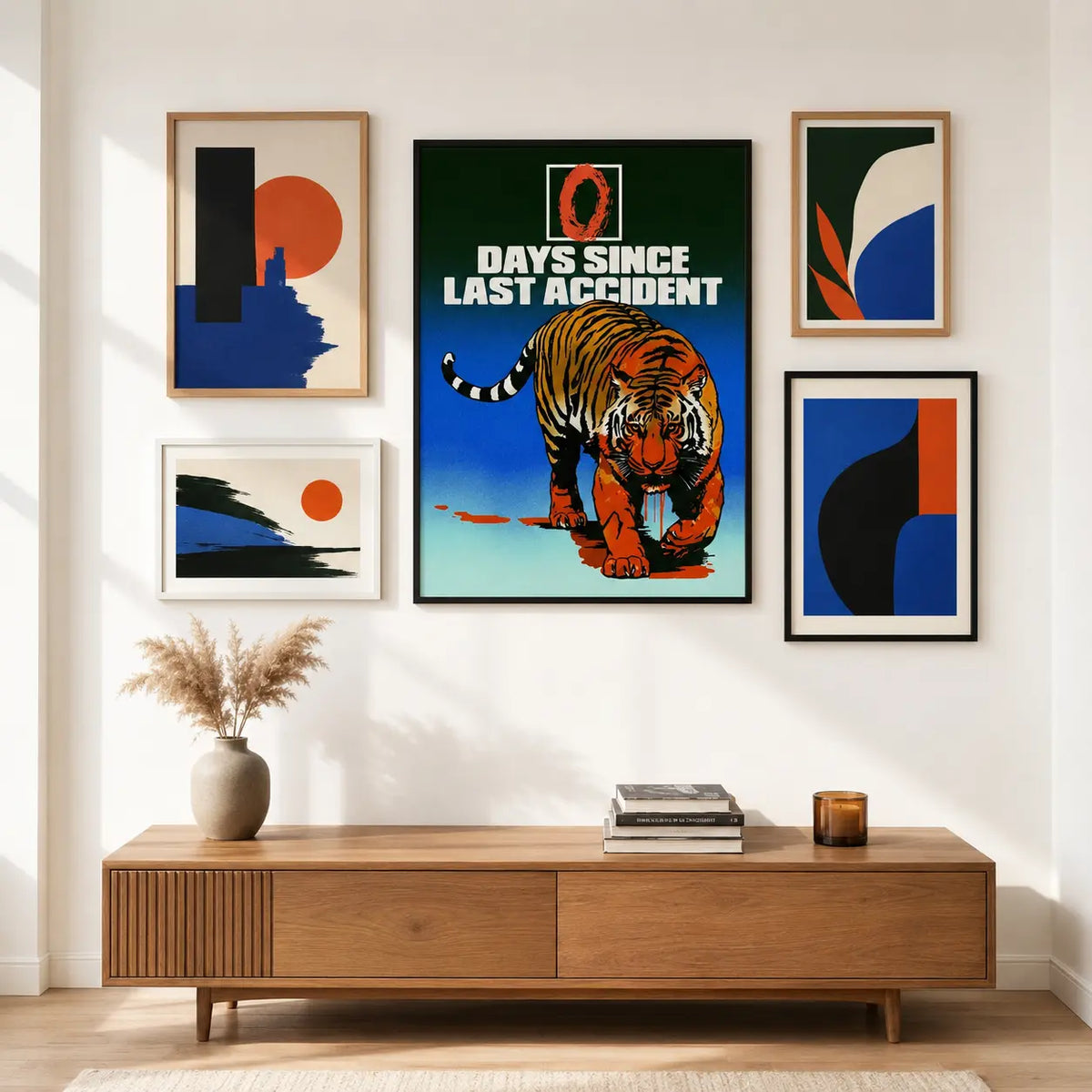 Mid Century Modern Wall Art Tiger Canvas