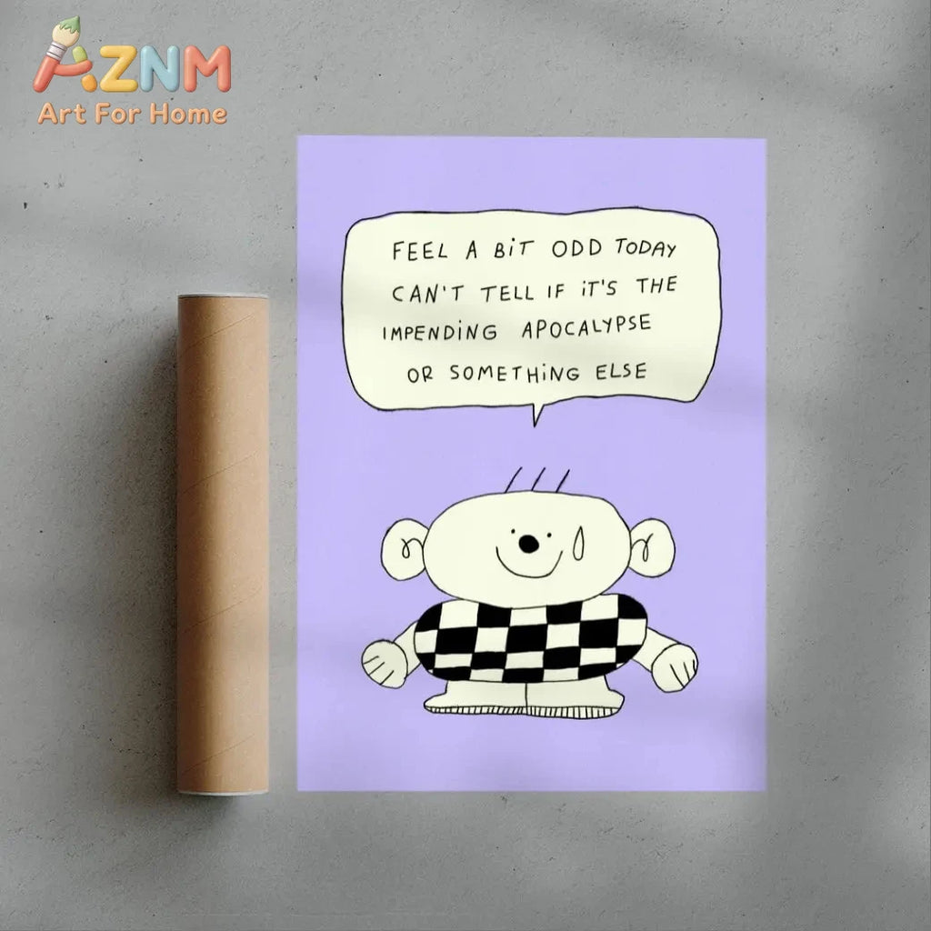 Wall Art Humorous Cartoon Purple