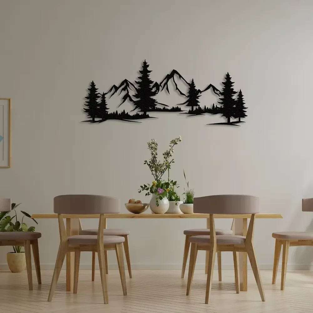 Wall Art Metal Black