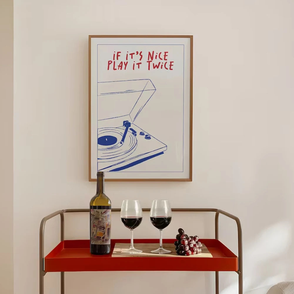 Retro Music Canvas Wall Art Unframed
