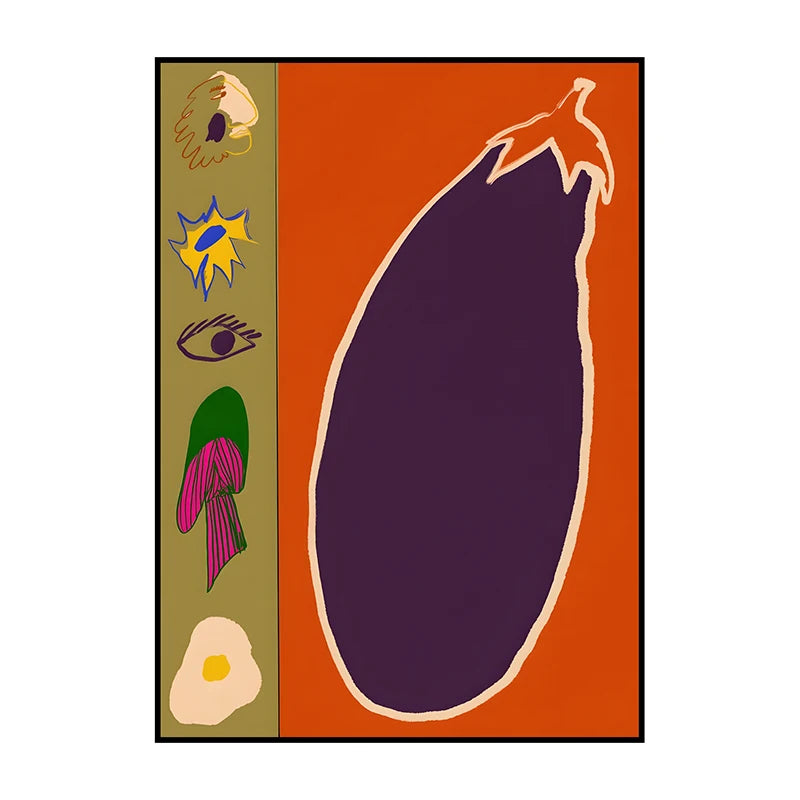 Abstract Eggplant Canvas Wall Art Illustration