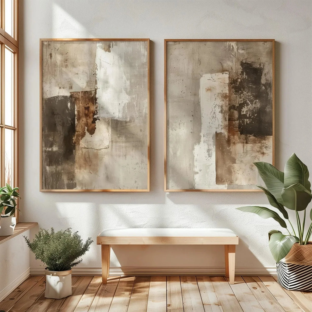Wabi Sabi Neutral Wall Art Abstract Canvas Print