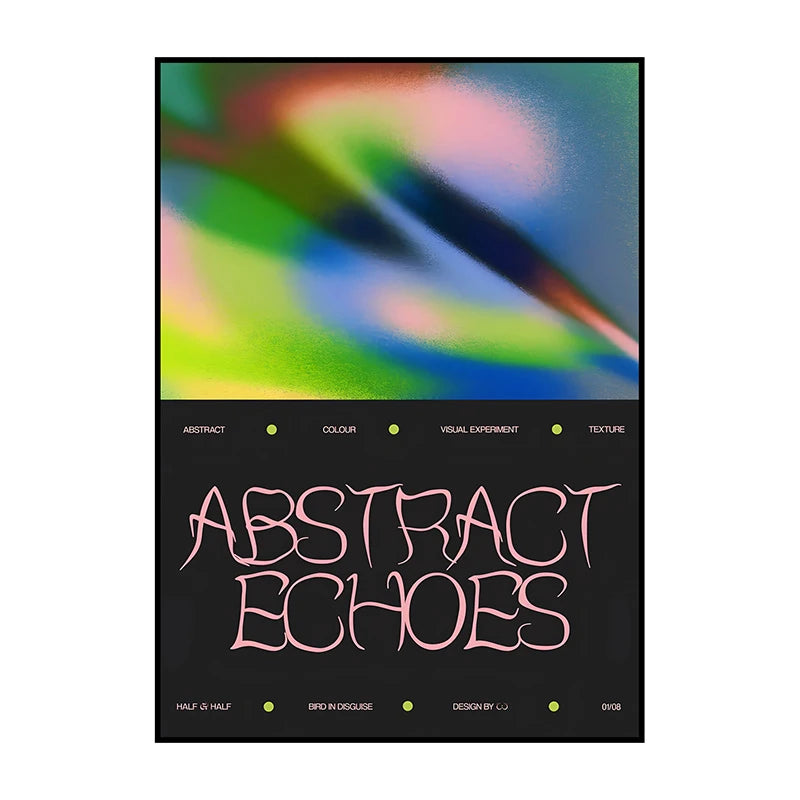 Wall Art Gradient Visual Poster Abstract Echoes Unframed Canvas