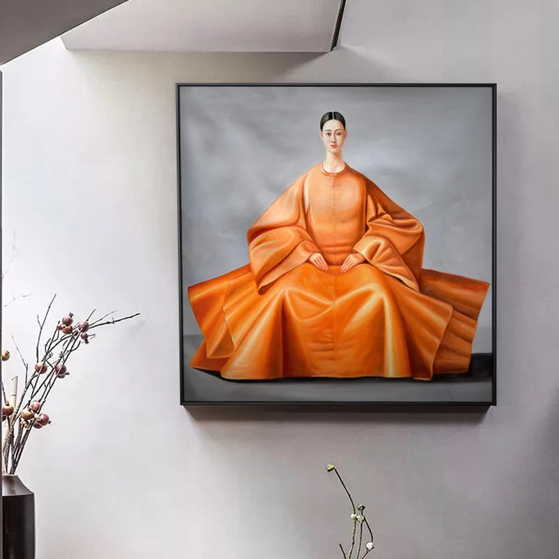 Artwork Wall Art East Asian Woman Portrait Unframed Canvas Print
