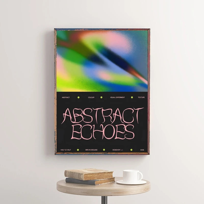 Wall Art Gradient Visual Poster Abstract Echoes Unframed Canvas