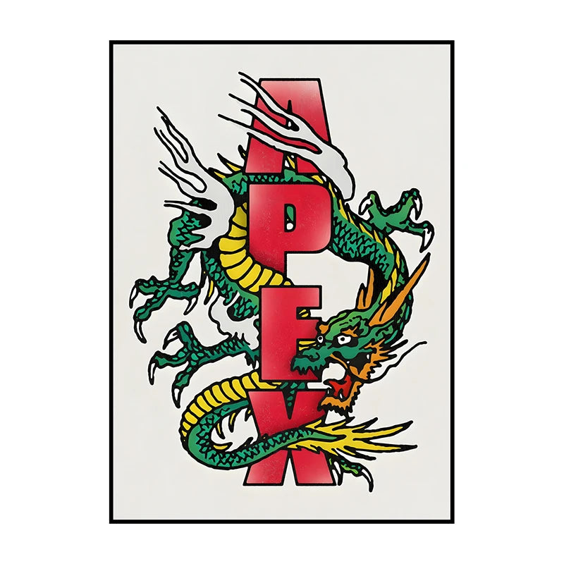 Wall Art Polyester Japanese Dragon Unframed Canvas