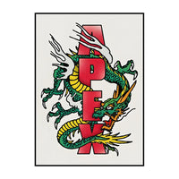 Wall Art Polyester Japanese Dragon Unframed Canvas