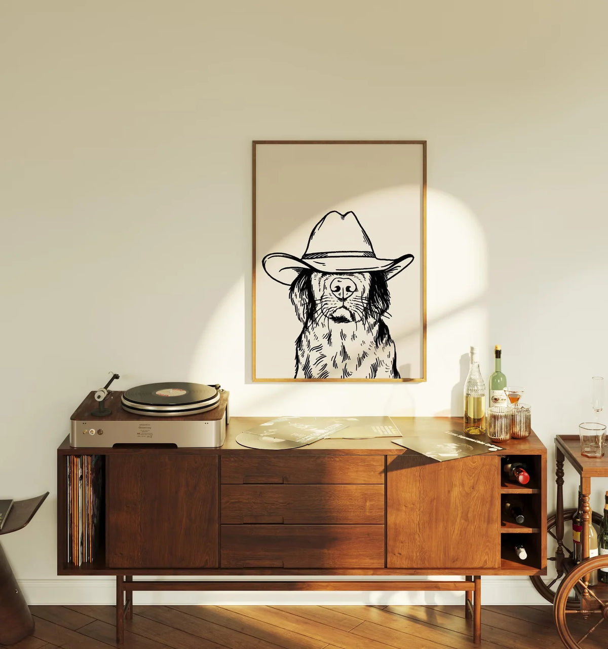 Cowboy Dog Canvas Wall Art