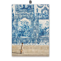 Wall Art Lisbon Blue Tile Unframed