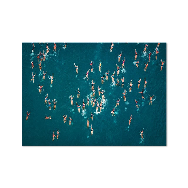 Wall Art Summer Aerial Photography Swimmers