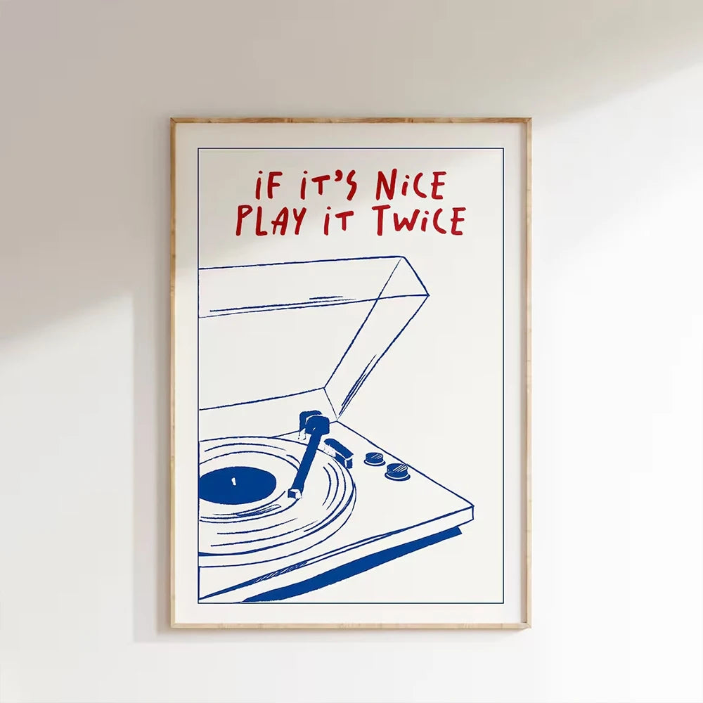Retro Music Canvas Wall Art Unframed