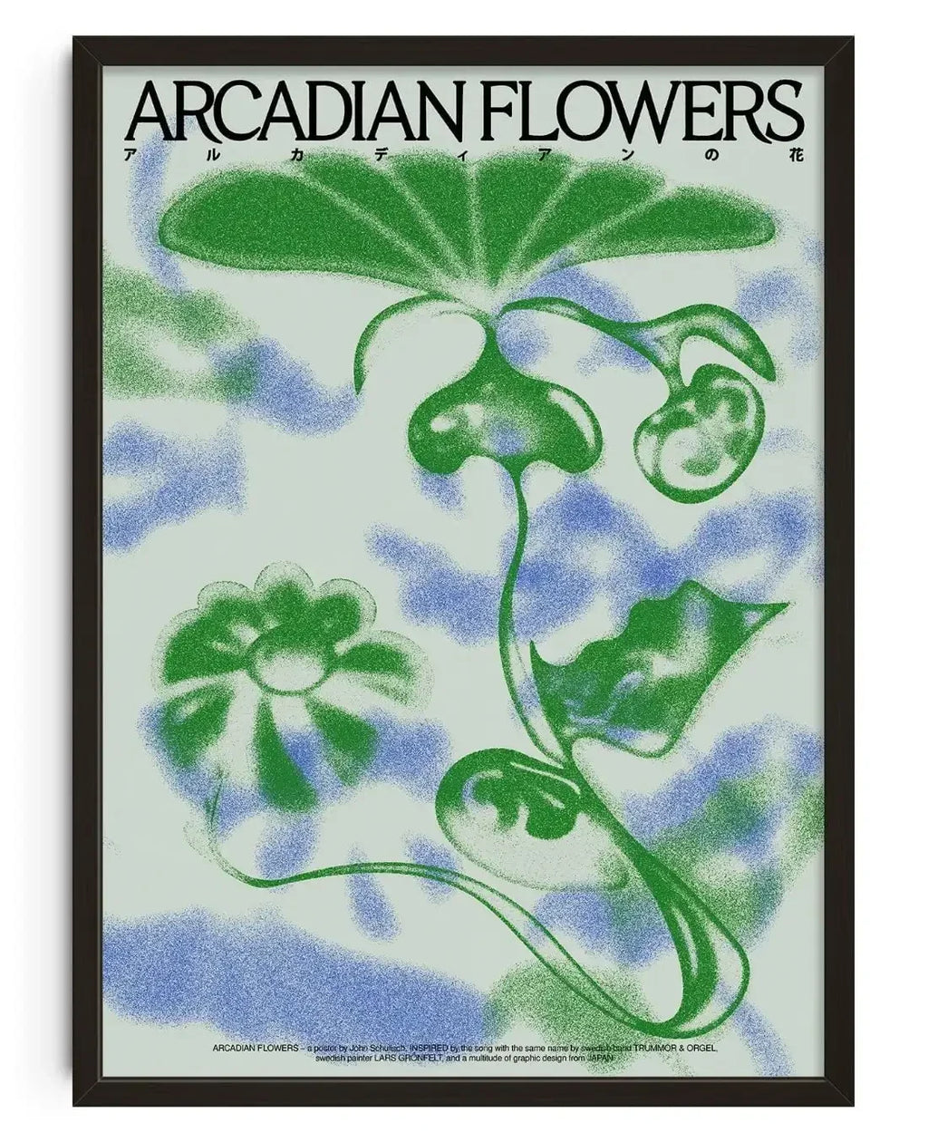 Vintage Abstract Botanical Wall Art Arcadian Flowers Japanese