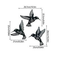 Wall Art Metal Black Hummingbird Silhouette