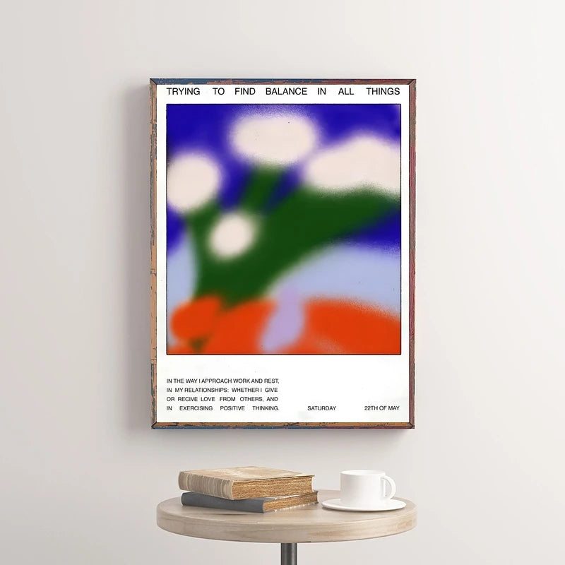 Modern Typography Wall Art Abstract Canvas