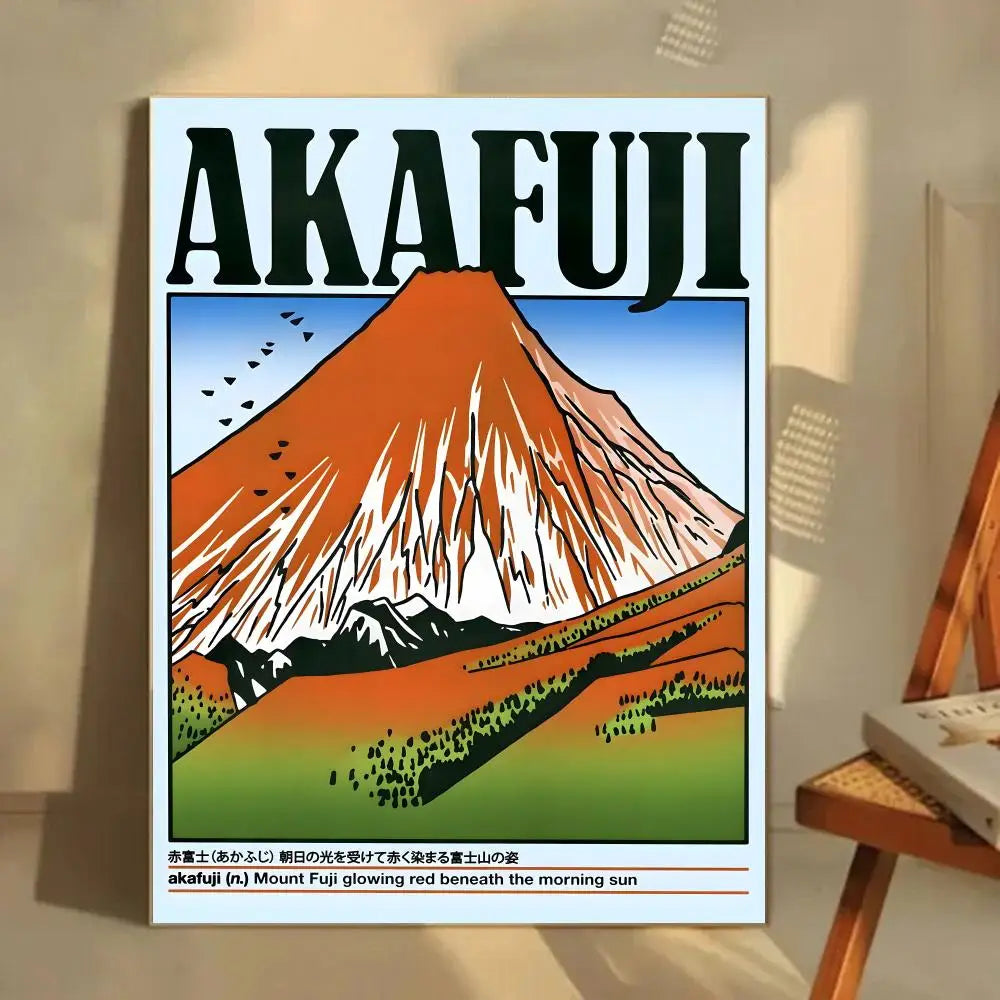 Wall Art Akafuji Mount Fuji Japanese Graphic Poster