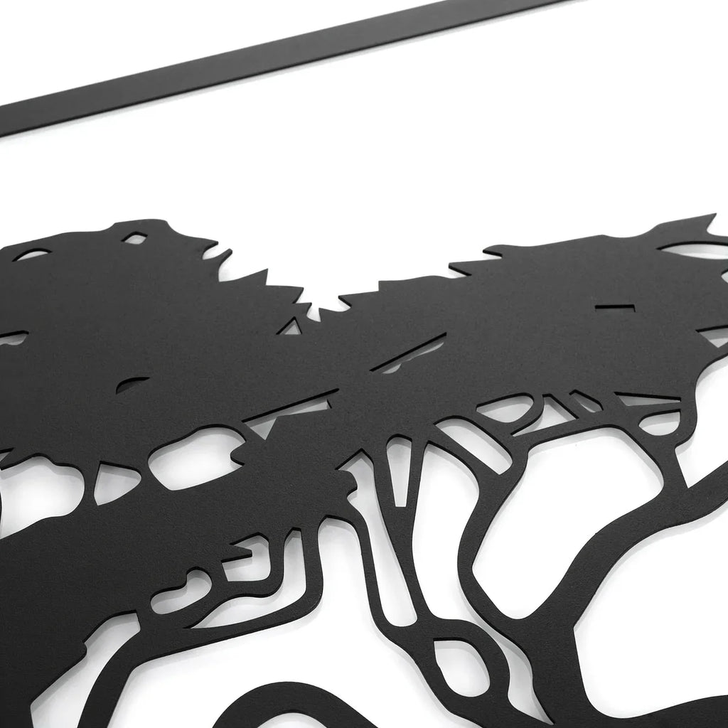 Wall Hanging Metal Art Black