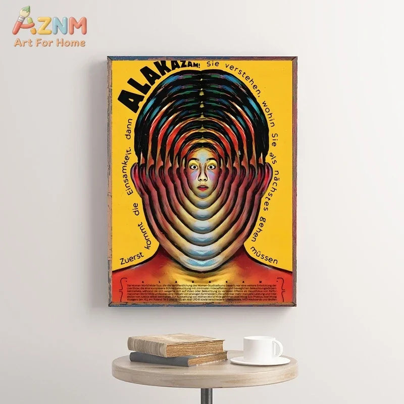 Retro Graphic Canvas Wall Art, Unframed