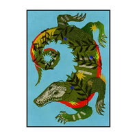 Crocodile Illustration Wall Art Unframed Canvas Print