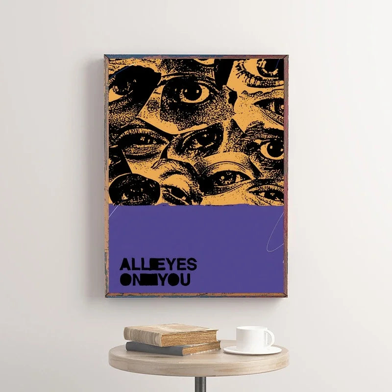 Abstract Eyes Illustration Wall Art Unframed Canvas