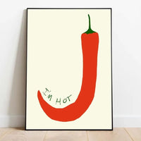 I'M Hot Chili Pepper Wall Art Unframed Canvas