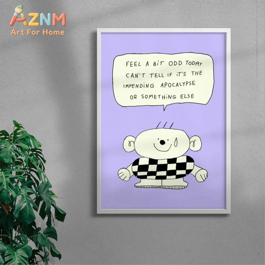 Wall Art Humorous Cartoon Purple