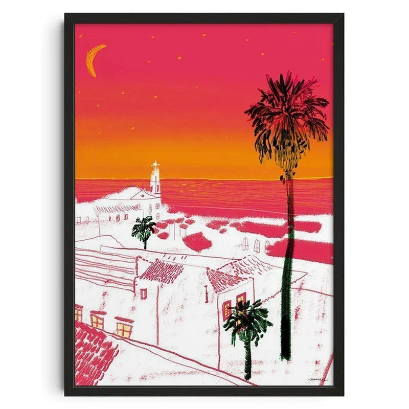 Tropical Wall Art Abstract Coastal Landscape