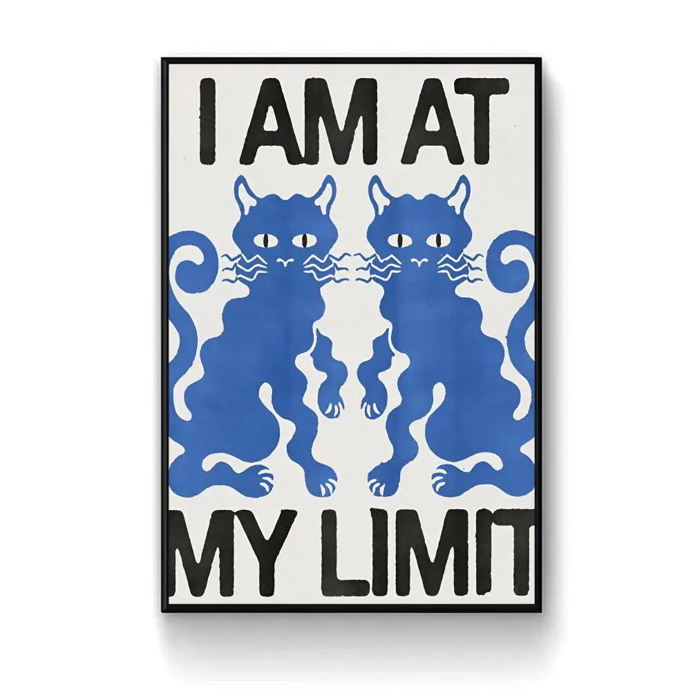 Wall Art PVC Blue Cat Self-Adhesive