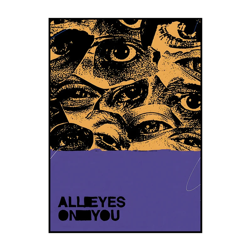 Abstract Eyes Illustration Wall Art Unframed Canvas