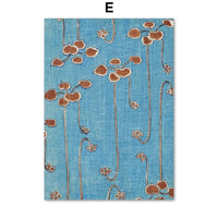 Textile Wall Art Japanese Botanical Unframed