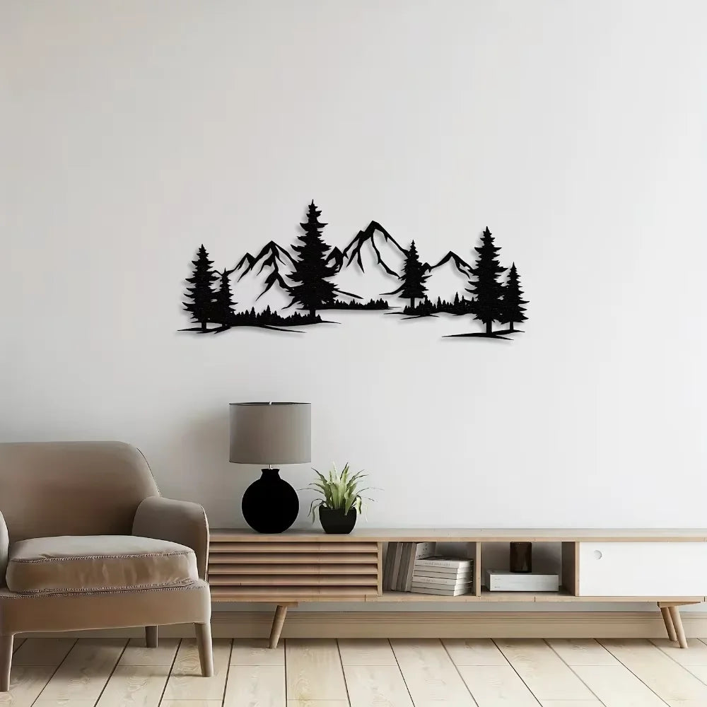 Wall Art Metal Black