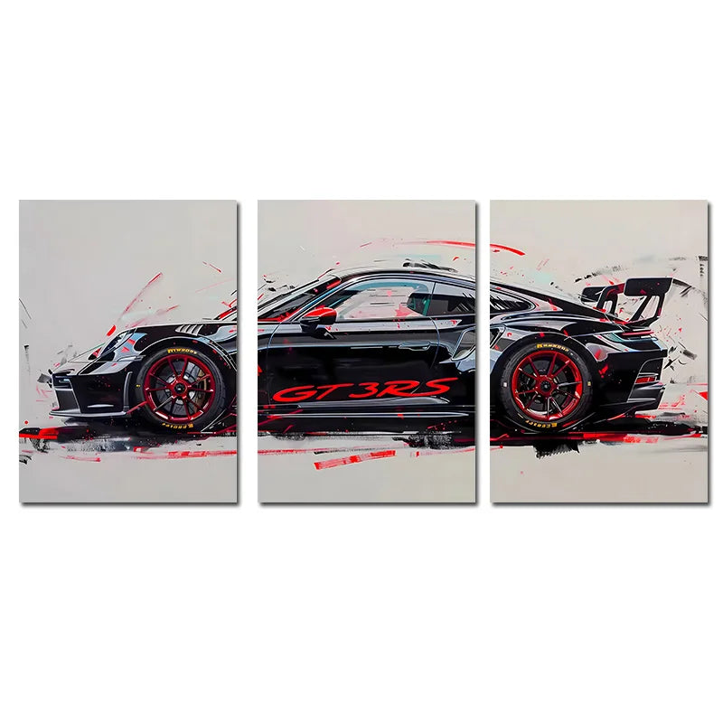Red Wall Art GT3 RS Supercar Canvas Print