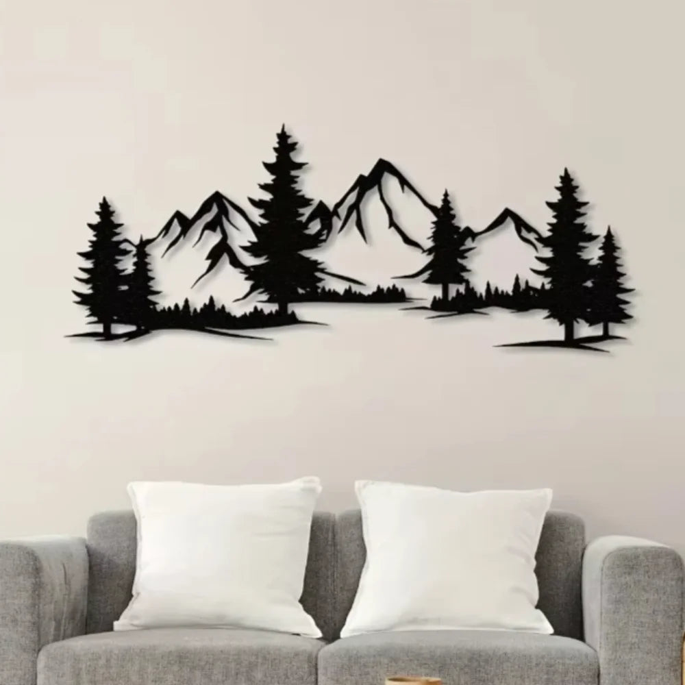 Wall Art Metal Black