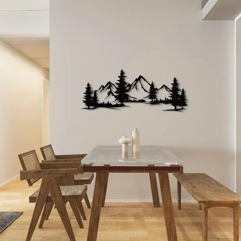 Wall Art Metal Black