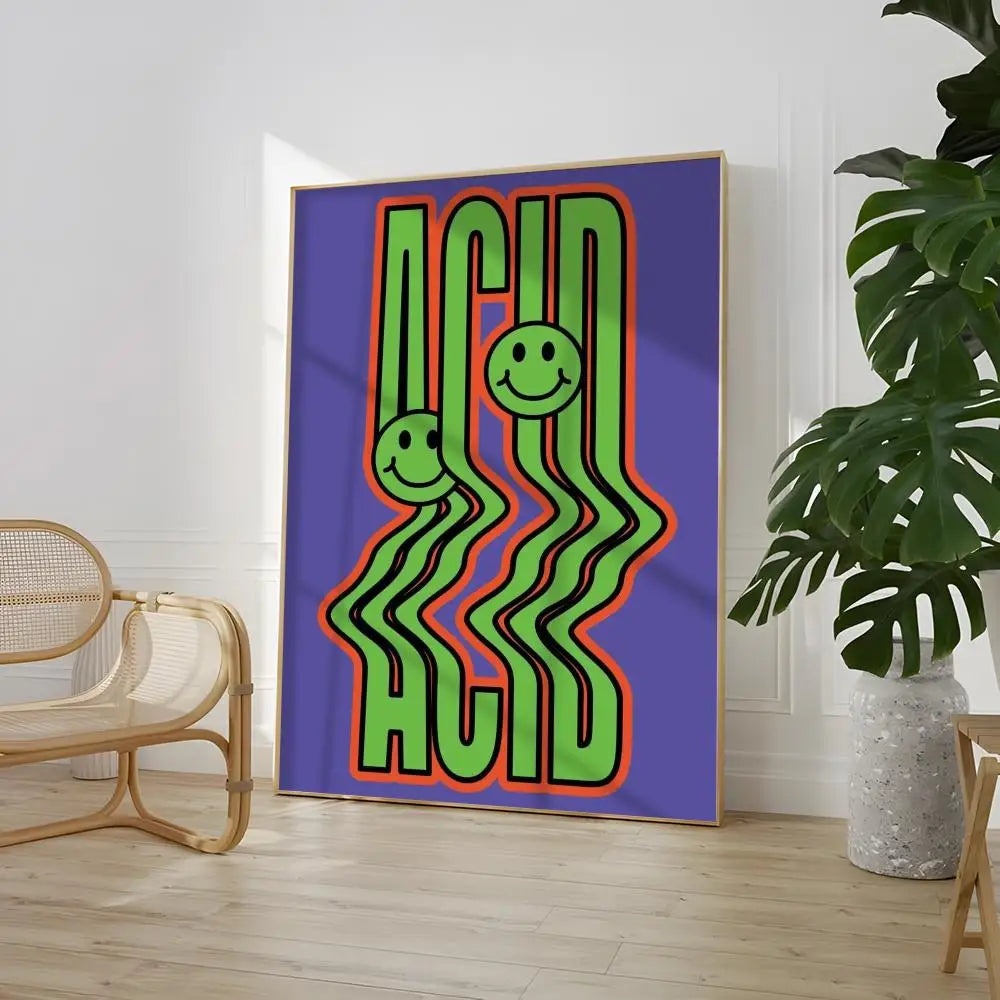 Wall Art Acid Smiley Face Unframed Print