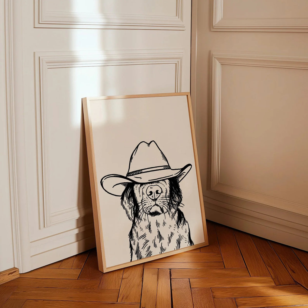 Cowboy Dog Canvas Wall Art