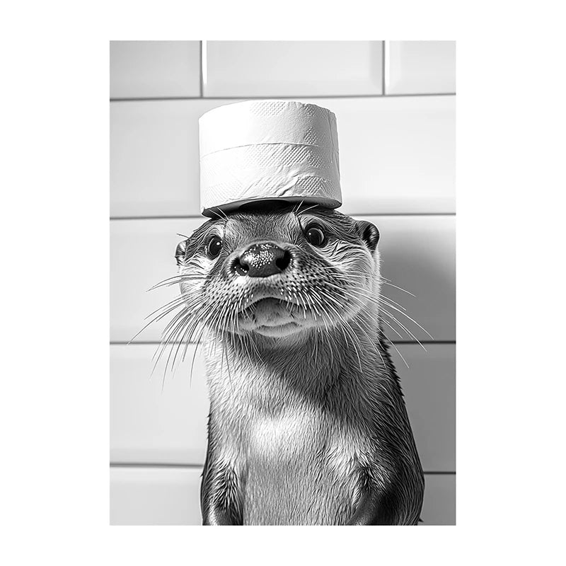 Luxury Wall Art Black And White Otter