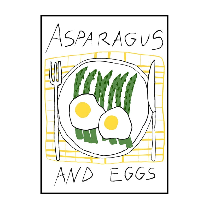 Wall Art Uk Asparagus And Eggs Unframed Canvas Print