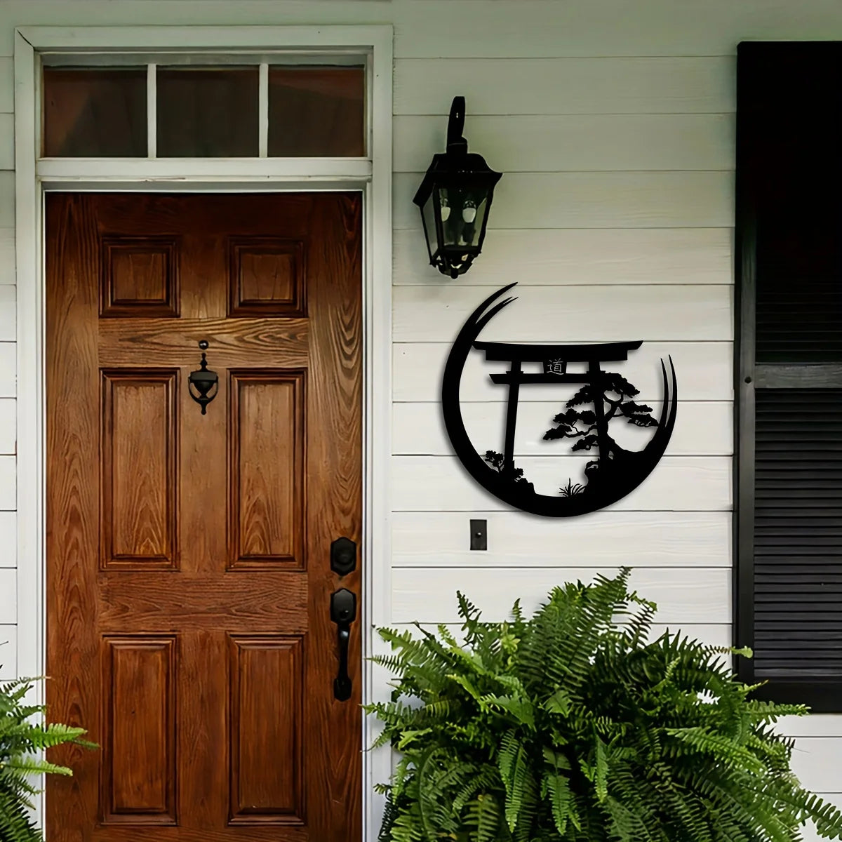 Wall Art Iron Metal Bonsai Tree & Torii Gate