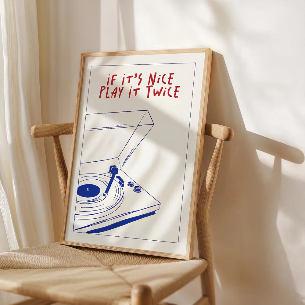 Retro Music Canvas Wall Art Unframed