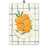 Kitchen Art Wall Decor Unframed Orange Fruit Still Life