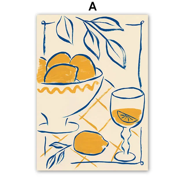 Wall Art Decor Lemon Still Life Canvas Print
