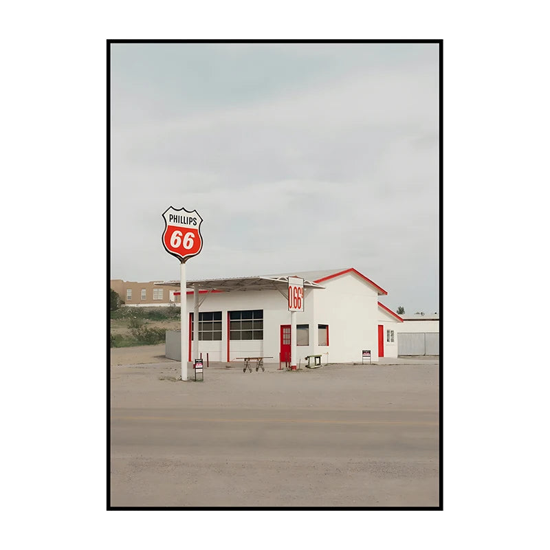 Vintage Phillips 66 Wall Art Poster Unframed Retro Gas Station