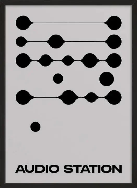 Unframed Retro Shapes Wall Art Audio Station Abstract Geometric