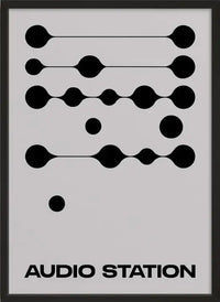 Unframed Retro Shapes Wall Art Audio Station Abstract Geometric
