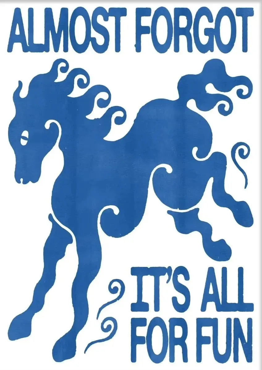 Wall Art Unframed Blue Horse Quote