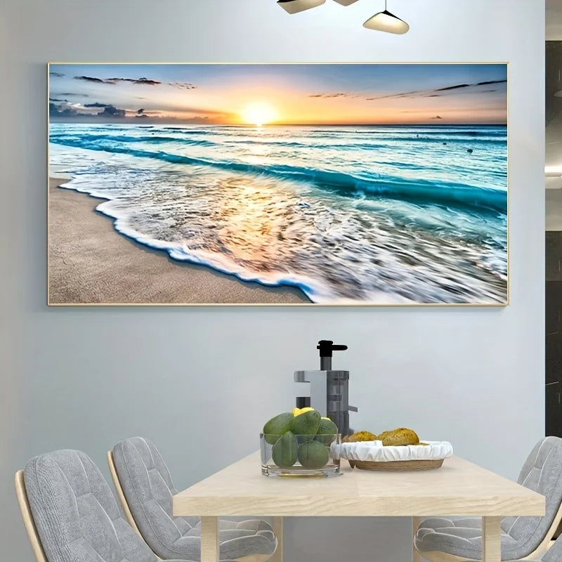 Wall Art Canvas Beach Sunset Unframed